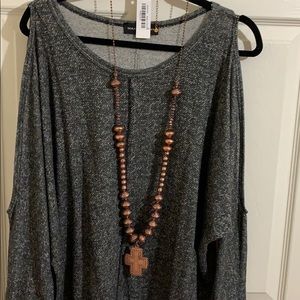 Hammered Copper Cross Necklace